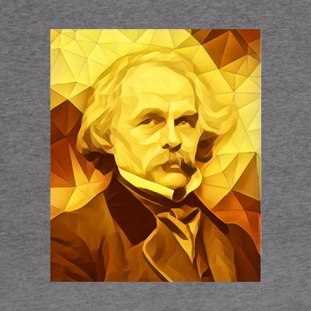 Nathaniel Hawthorne Golden Portrait | Nathaniel Hawthorne Artwork 10 by JustLit